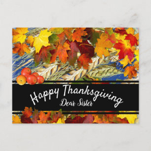 Cartes Pour Fêtes Annuelles Feuilles d'automne colorées personnalisable Thanks