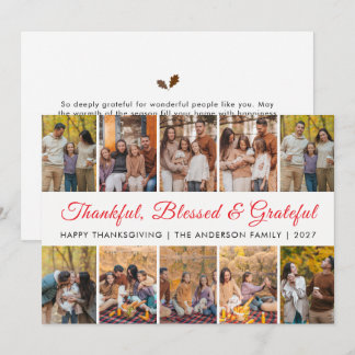 Cartes Pour Fêtes Annuelles Feuilles d'automne élégantes Joyeux Thanksgiving 1