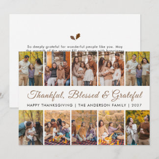 Cartes Pour Fêtes Annuelles Feuilles d'automne élégantes Joyeux Thanksgiving 1