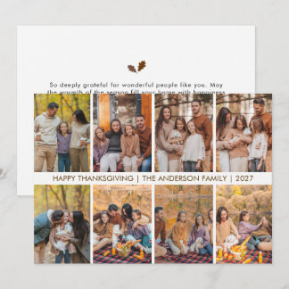 Cartes Pour Fêtes Annuelles Feuilles d'automne élégantes Joyeux Thanksgiving 1