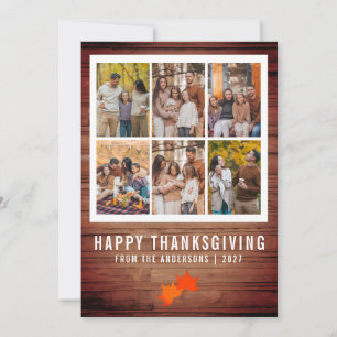Cartes Pour Fêtes Annuelles Feuilles d'automne Joyeux Thanksgiving Multi Photo