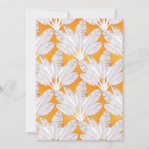 Cartes Pour Fêtes Annuelles Feuilles de la forêt tropicale Orange d'été