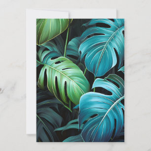 Cartes Pour Fêtes Annuelles Feuilles de Monstera Botanique Feuillage Jungle Tr