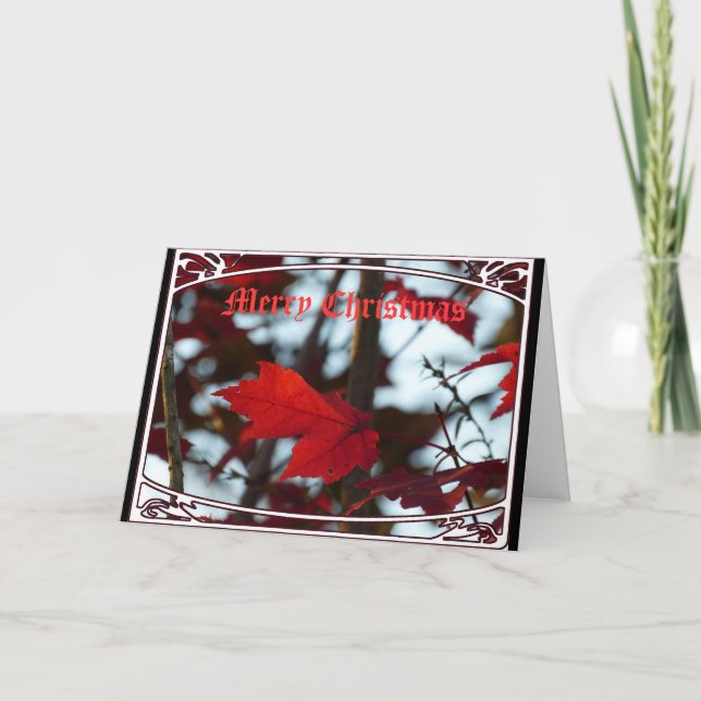 Cartes Pour Fêtes Annuelles Feuilles de vacances (Devant)