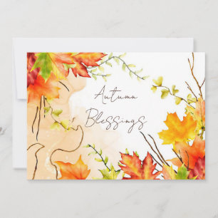 Cartes Pour Fêtes Annuelles Feuilles d'érable d'automne avec texte personnalis