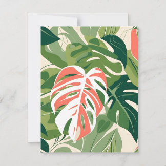 Cartes Pour Fêtes Annuelles Feuilles Monstera