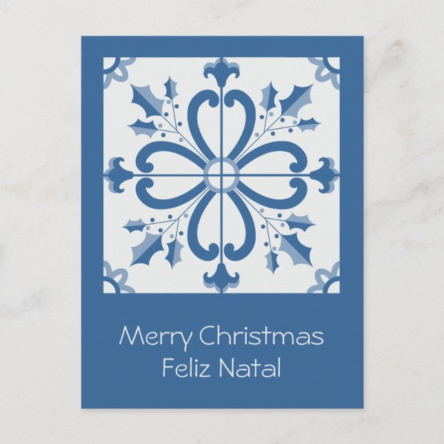 Cartes Pour Fêtes Annuelles Feuilles saints de Noël et pétales de fleurs (Devant)