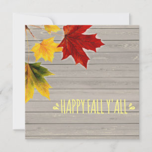Cartes Pour Fêtes Annuelles feuilles vintages d'érable - Happy Fall Y'All