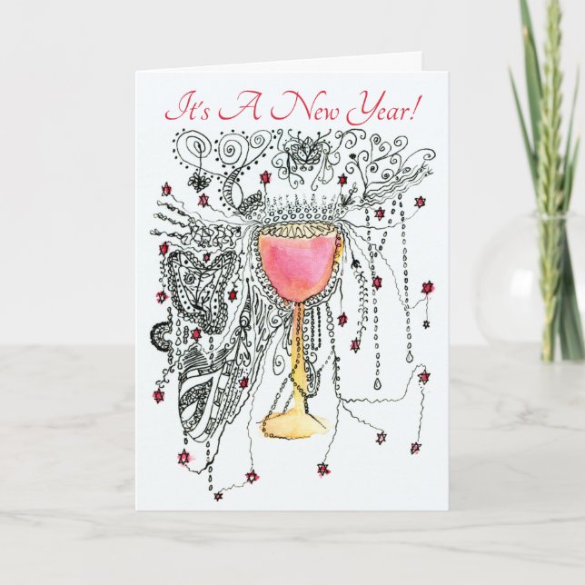 Cartes Pour Fêtes Annuelles Feux d'artifice artistiques Nouvel An (Devant)