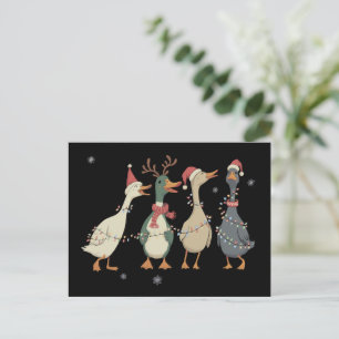 Cartes Pour Fêtes Annuelles Feux de Noël Canards Drôle Animaux de ferme Amoure