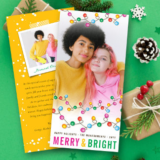 Cartes Pour Fêtes Annuelles Feux de Noël colorés Joyeux et brillant photo amus