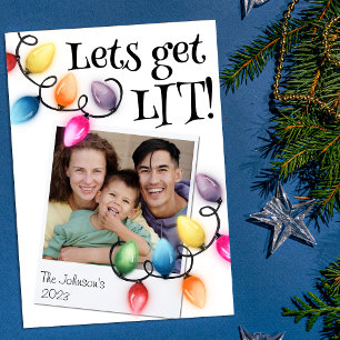 Cartes Pour Fêtes Annuelles Feux de Noël colorés Photo Noël