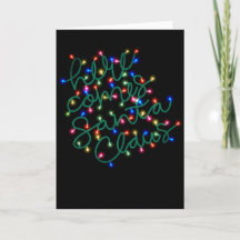 Feux de Noël Ici Père Noël Holiday Card