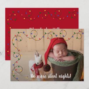 Cartes Pour Fêtes Annuelles Feux de Noël Photo de naissance Annonces
