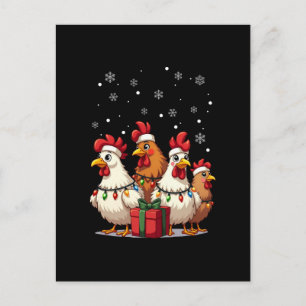 Cartes Pour Fêtes Annuelles Feux de Noël Poulet Père Noël Drôle Noël
