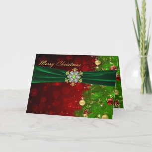 Cartes Pour Fêtes Annuelles Feux de Noël scintillants et flocons de neige