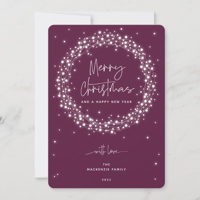 Cartes Pour Fêtes Annuelles Feux mousseux d'hiver Joyeux Noël (Devant)