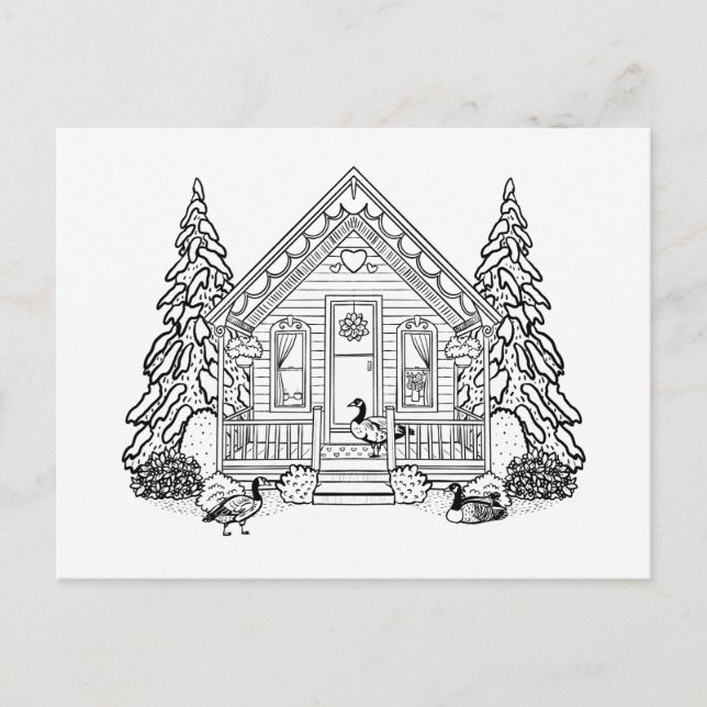 Cartes Pour Fêtes Annuelles Février House (Devant)