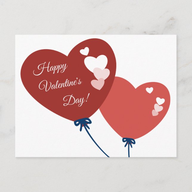 Cartes Pour Fêtes Annuelles Fiche Heureuse Sainte-Valentin de ballon rouge (Devant)
