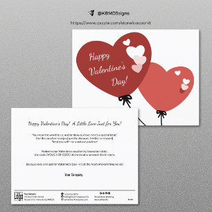Cartes Pour Fêtes Annuelles Fiche Heureuse Sainte-Valentin Promo Affaires