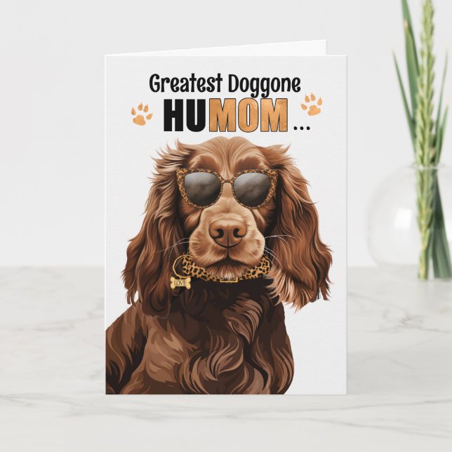 Cartes Pour Fêtes Annuelles Field Spaniel Dog Best HuMOM Fête des Mères (Devant)