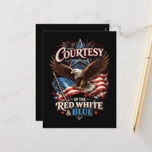 Cartes Pour Fêtes Annuelles Fier de la Red White et Blue Vintage