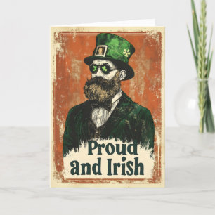 Cartes Pour Fêtes Annuelles Fier et irlandais Vintage Funny St. Patrick's Day