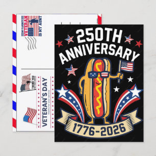 Cartes Pour Fêtes Annuelles Fier Vétéran 250 Ans Amérique 1776 2026