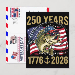 Cartes Pour Fêtes Annuelles Fier Vétéran 250 Ans Amérique 1776 2026
