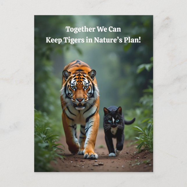 Cartes Pour Fêtes Annuelles Fierce Feline amis dans le sondage (Devant)