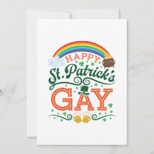 Cartes Pour Fêtes Annuelles Fière Saint-Patrick Gay LGBTQ Fierté Arc-en-ciel