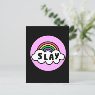 Cartes Pour Fêtes Annuelles Fierté - couleur arc-en-ciel avec des nuages.