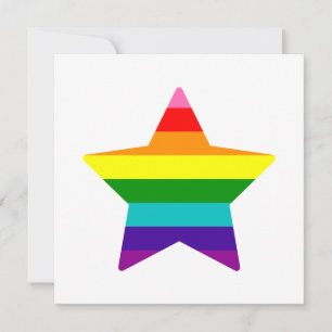 Cartes Pour Fêtes Annuelles Fierté LGBTQ avec drapeau arc-en-ciel étoile de No