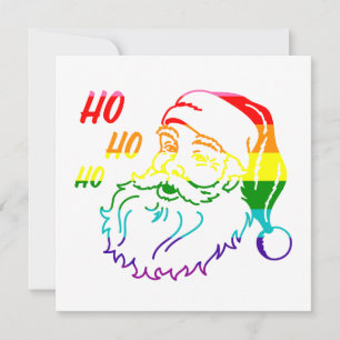 Cartes Pour Fêtes Annuelles Fierté LGBTQ Rainbow Cute Noël Père Noël