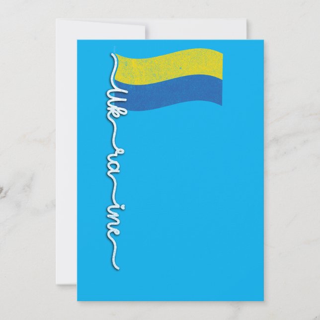 Cartes Pour Fêtes Annuelles Fierté Ukrainienne Flagpole-Elegant Signature Desi (Devant)