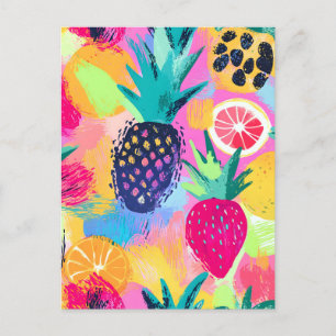 Cartes Pour Fêtes Annuelles Fiesta Abstraite de fruits tropicaux Paradise