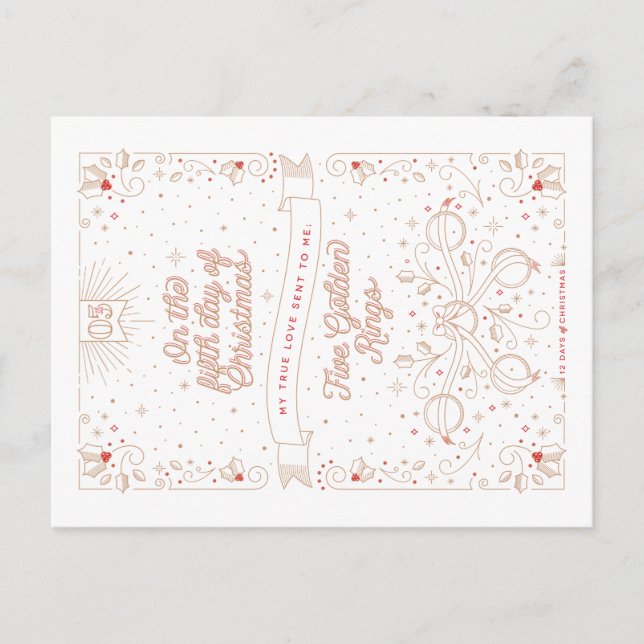 Cartes Pour Fêtes Annuelles FIFTH DAY OF CHRISTMAS / Christmas Postcard (Devant)