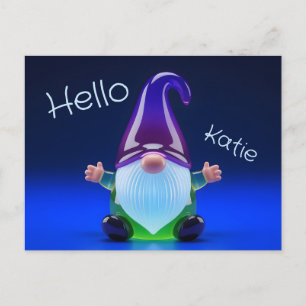 Cartes Pour Fêtes Annuelles Figurine de gnome en verre translucide avec nom pe