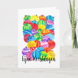 Cartes Pour Fêtes Annuelles Fijne Kerstdagen Néerlandais Noël, aquarelle