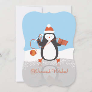Cartes Pour Fêtes Annuelles Fil crochet de pingouin de Noël fait à la main par