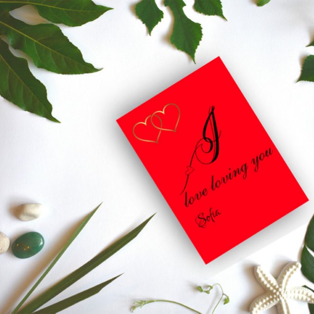 Cartes Pour Fêtes Annuelles Fil d'or Nom du coeur souhaits Flat Holiday Card (Créateur téléchargé)