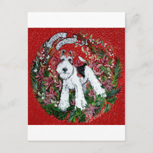 Cartes Pour Fêtes Annuelles Fil Fox Terrier Noël