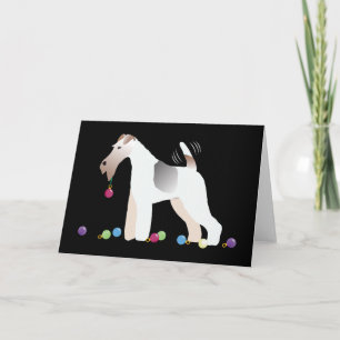 Cartes Pour Fêtes Annuelles Fil Fox Terrier Silhouette Design de Noël
