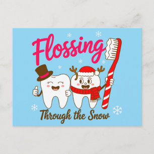 Cartes Pour Fêtes Annuelles Filer à travers la neige Noël Dentiste Dents