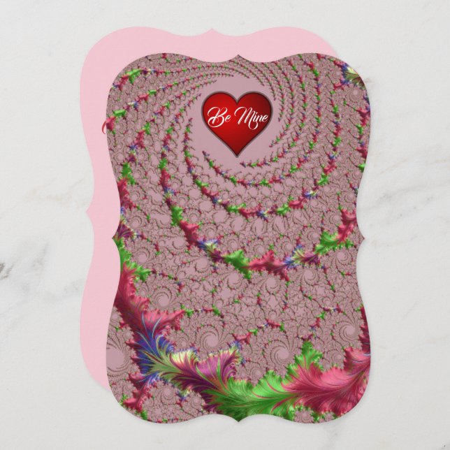 Cartes Pour Fêtes Annuelles Filigranes Fantaisies Fractale Romantique pour la  (Devant / Derrière)