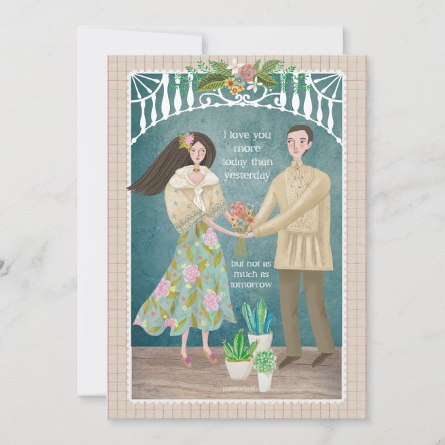 Cartes Pour Fêtes Annuelles Filipino Couple (Devant)