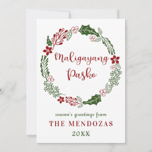 Cartes Pour Fêtes Annuelles Filipino Tagalog Joyeux Noël, personnalisé