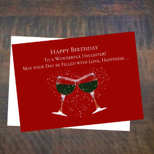 Cartes Pour Fêtes Annuelles Fille Anniversaire Vin drôle