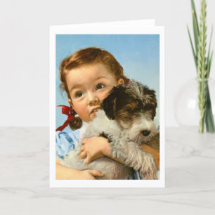 Cartes Pour Fêtes Annuelles Fille avec chien en Allemagne