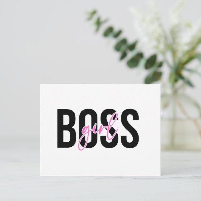 Cartes Pour Fêtes Annuelles Fille Boss Rose Noir (Debout devant)